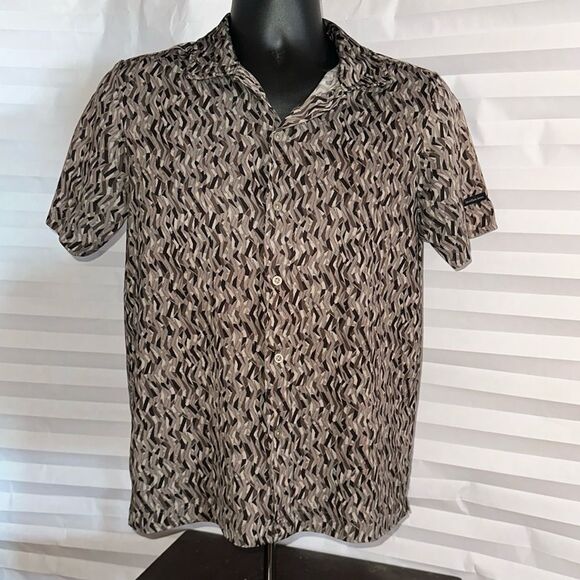 Calvin Klein Jeans Men's Gray,Black,Brown Casual Button Down Shirt Size Small - Picture 1 of 4